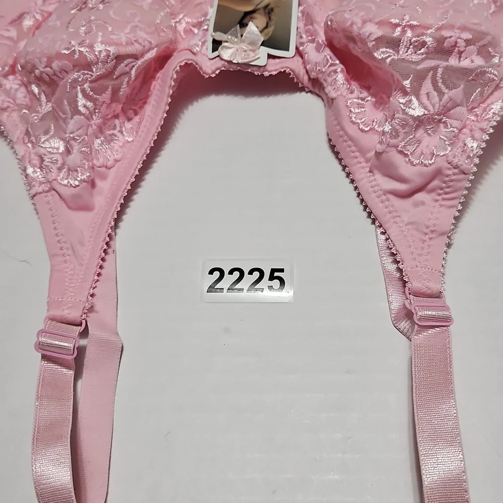 Sexy Elegant Pink Lace Half Padded Push Up Underwire Bra Size 36DD